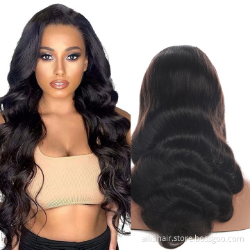 High Quality Wigs Vendor 18" Bodywave 100 Brizillian Virgin Human Hair Lace Frontal Wig With Baby Hair